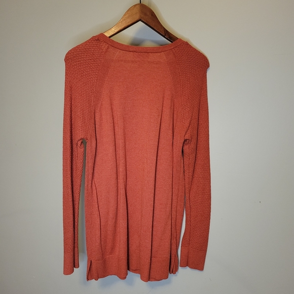 LOFT Burnt Orange Long Sleeve Knit Top Size L - Picture 5 of 10